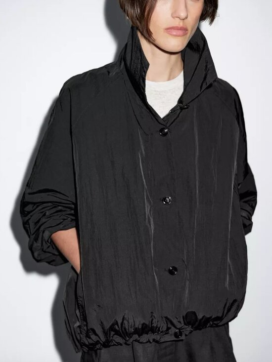 Massimo Dutti Jackets & Blazers - Massimo Dutti High Puff Neck Windbreaker Bomber Jacket Black M